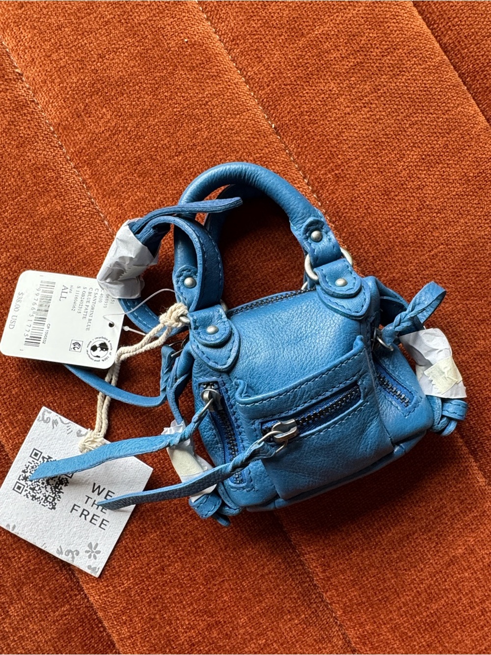 We the Free micro mini Emerson bag in Santorini blue free people